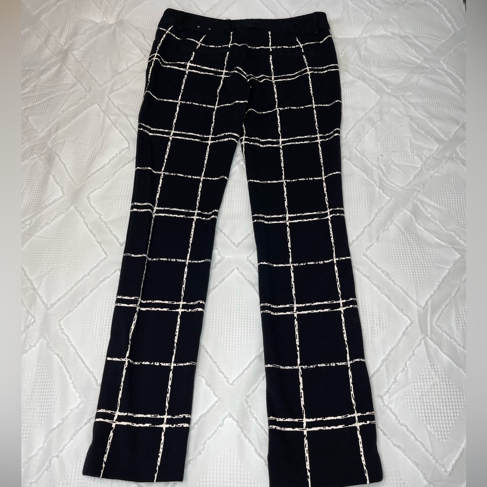 Express Columnist Classic Black Checkered  Plaid Mid Rise Crop Pants Size 00 - Picture 10 of 10